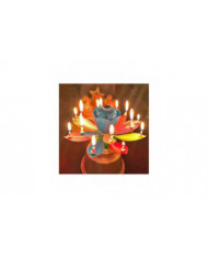 Musique tournante Gâteau de lotus Bougie Fête d’anniversaire Fleur magique Bougie de fleur