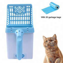 Système de cuillère de tamis à litière pour chat avec sacs à déchets supplémentaires Pratique
