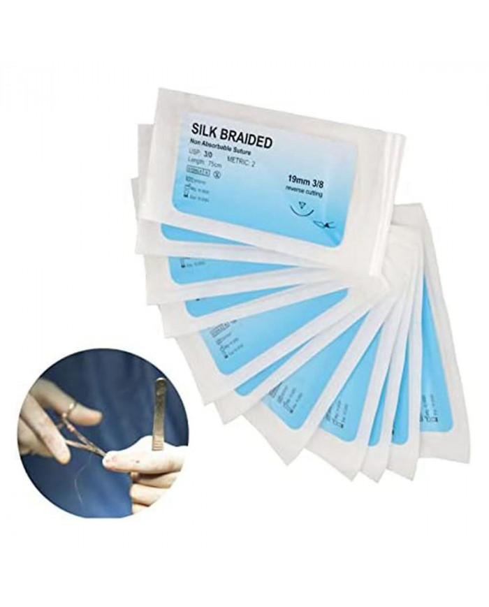 Ensemble de suture 12 pièces, kit de suture de fil de soie avec fil de pratique de suture de plaie CurvedNeedle [...]