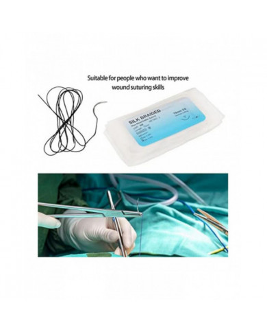 Ensemble de suture 12 pièces, kit de suture de fil de soie avec fil de pratique de suture de plaie CurvedNeedle [...]