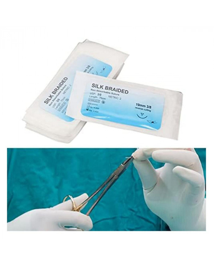 Ensemble de suture 12 pièces, kit de suture de fil de soie avec fil de pratique de suture de plaie CurvedNeedle [...]