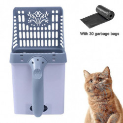 Système de cuillère de tamis à litière pour chat avec sacs à déchets supplémentaires Pratique