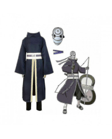 Anime Tobi Uchiha Costume Obito Masque Carnaval Halloween Costumes de fête Tenue pour adulte Ninja Caillot