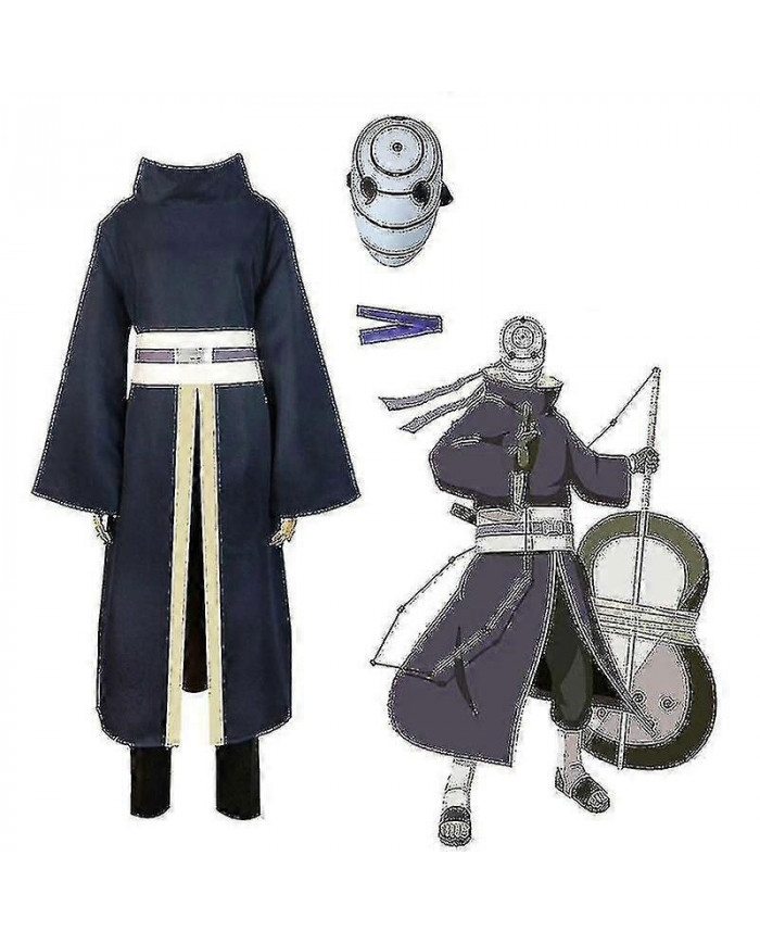 Anime Tobi Uchiha Costume Obito Masque Carnaval Halloween Costumes de fête Tenue pour adulte Ninja Caillot
