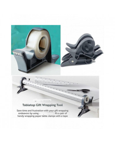 Wrap Buddies Tabletop Cadeau Emballage Outil Ruban Distributeur de Papier Rouleau Holder Clip