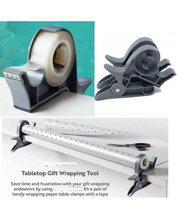 Wrap Buddies Tabletop Cadeau Emballage Outil Ruban Distributeur de Papier Rouleau Holder Clip