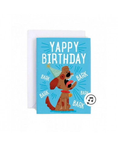 Musique sans fin carte son drôle chien carré farce carte de voeux papier chien musique carte de voeux