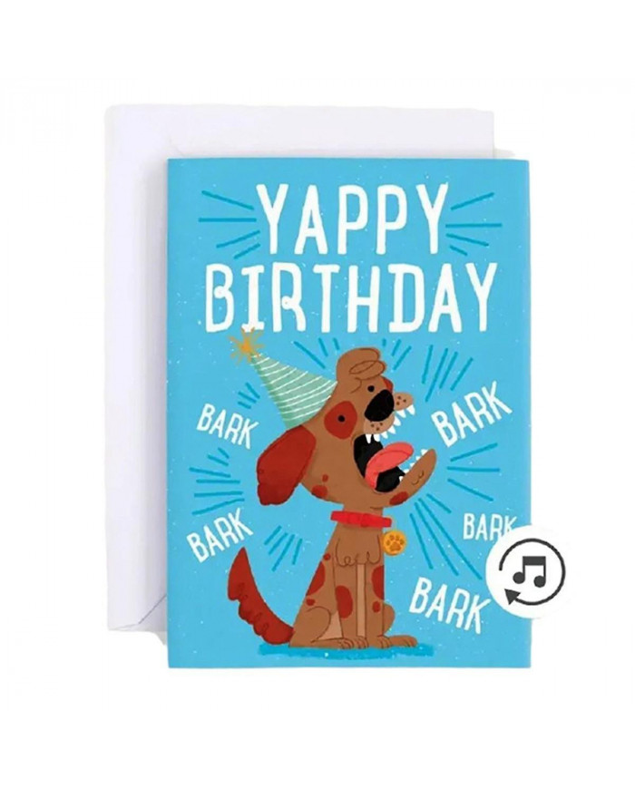Musique sans fin carte son drôle chien carré farce carte de voeux papier chien musique carte de voeux