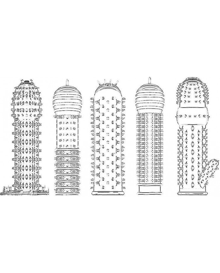 5pcs Préservatif Sexy Avec Des Dents De Loup