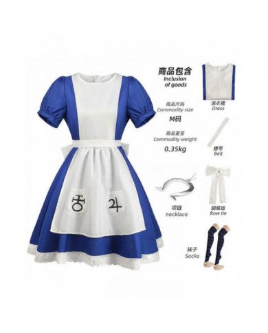 2024 Anime Alice Princesse Robe Femme de chambre Tablier Robe Jeu Folie Retours Alice Cosplay Costume Pour Femmes [...]