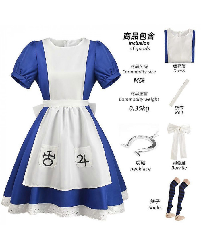 2024 Anime Alice Princesse Robe Femme de chambre Tablier Robe Jeu Folie Retours Alice Cosplay Costume Pour Femmes [...]