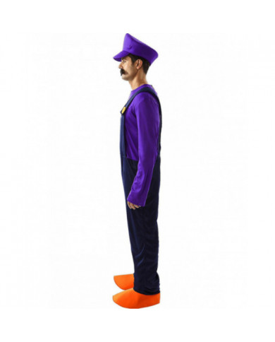 Orion costumes Mens Waluigi Super Mario Purple rétro des années 80 jeu vidéo Déguisements