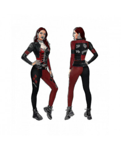 Femmes Harley Quinn Costume Classique Harley Quinn Halloween Cosplay Costume Combinaison