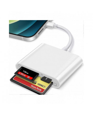 Cf Sd Tf Lightning Card Reader Adapter pour Apple - Transfert de données haute vitesse