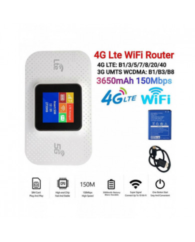 H807Pro 4G Lte Routeur WiFi avec Fente pour Carte Sim 150Mbps Répéteur de routeur sans fil Route mobile 3650MAh