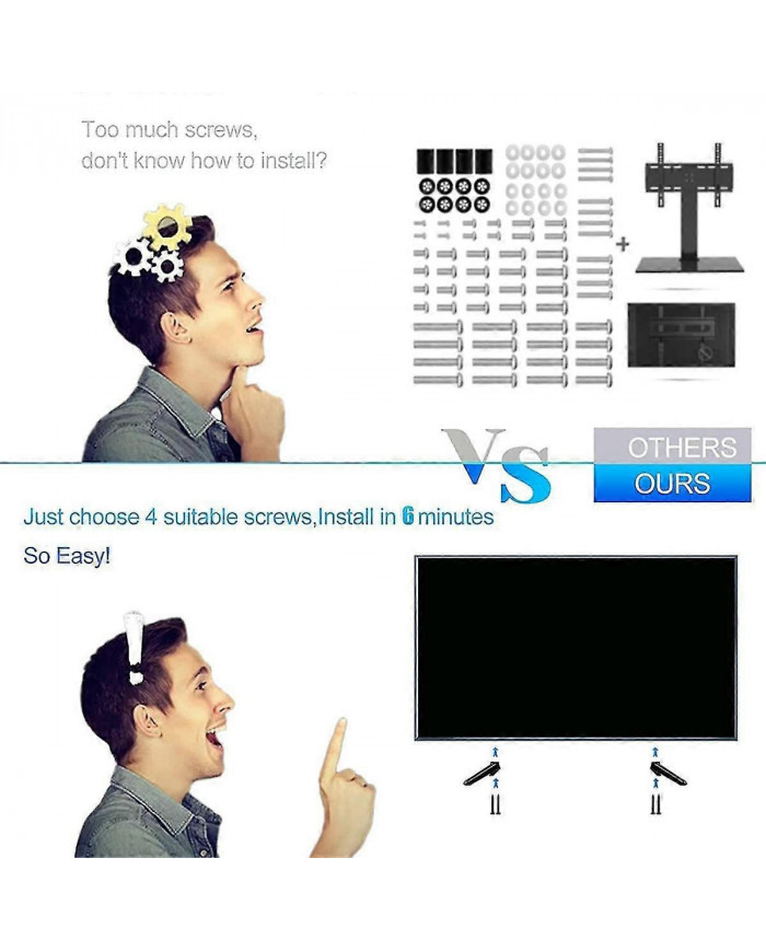 Support pour pieds de meuble TV 28 32 40 43 49 50 55 65 pouces,Meuble TV pour pieds TV, pour 28D2700 32S321 avec