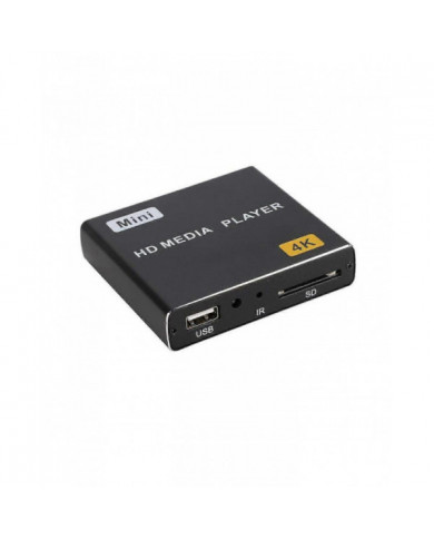 Mini 4K HDD Media Player Lecteur vidéo numérique horizontal et vertical 1080P avec clé USB/cartes SD US Plug