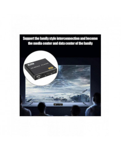 Mini 4K HDD Media Player Lecteur vidéo numérique horizontal et vertical 1080P avec clé USB/cartes SD US Plug