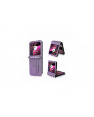 Pour Motorola Razr 40 Ultra 5g Hard Pc + Pu Leather Cover One-Piece Design Card Slots Phone Case avec cordon