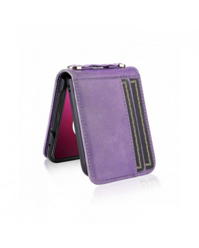 Pour Motorola Razr 40 Ultra 5g Hard Pc + Pu Leather Cover One-Piece Design Card Slots Phone Case avec cordon