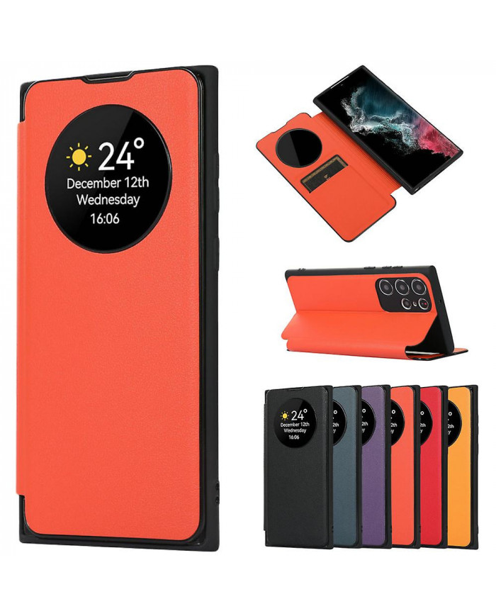 Étui à rabat en cuir de qualité supérieure pour Samsung Galaxy S24 Ultra / S24 Plus / 24 avec béquille à fente [...]