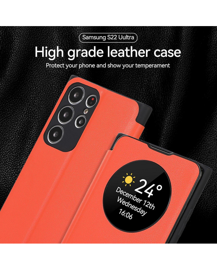 Étui à rabat en cuir de qualité supérieure pour Samsung Galaxy S24 Ultra / S24 Plus / 24 avec béquille à fente [...]