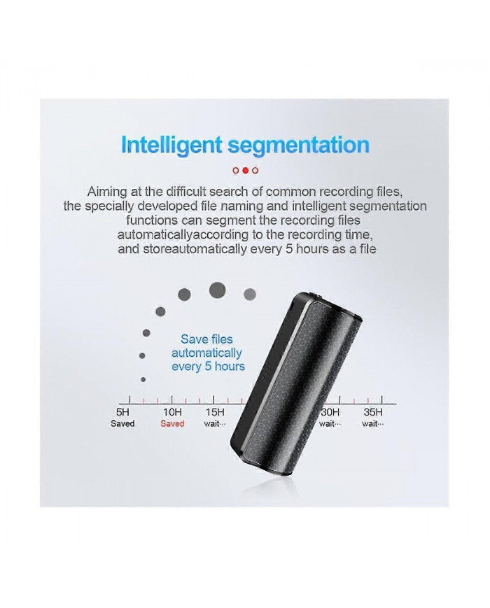 Q70 500 heures Enregistreur vocal Espia Magnet Audio numérique Enregistreur vocal activé par la voix Mini