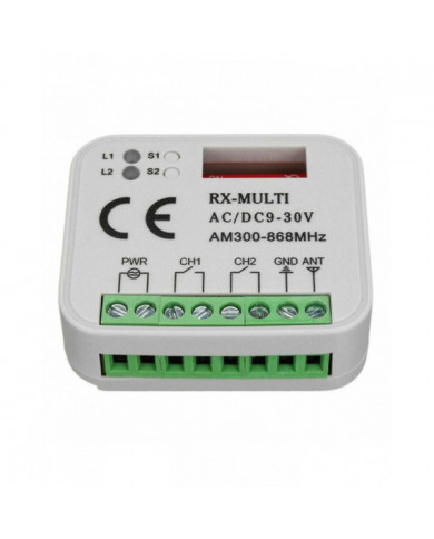 Garage Gate Remote Receiver 433 868mhz Rx Multi 300-900mhz Ac/dc 9-30V Récepteur avec télécommande