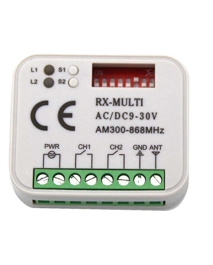 Garage Gate Remote Receiver 433 868mhz Rx Multi 300-900mhz Ac/dc 9-30V Récepteur avec télécommande