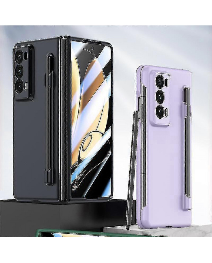 Pour Honor Magic V2 5g Étui de téléphone Skin-touch avec film en verre trempé et stylet