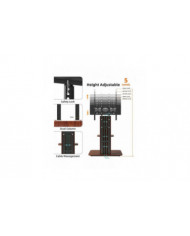 Support de sol pour téléviseur robuste à 5 niveaux Support de montage pour téléviseur réglable en hauteur jusqu’à 65 po