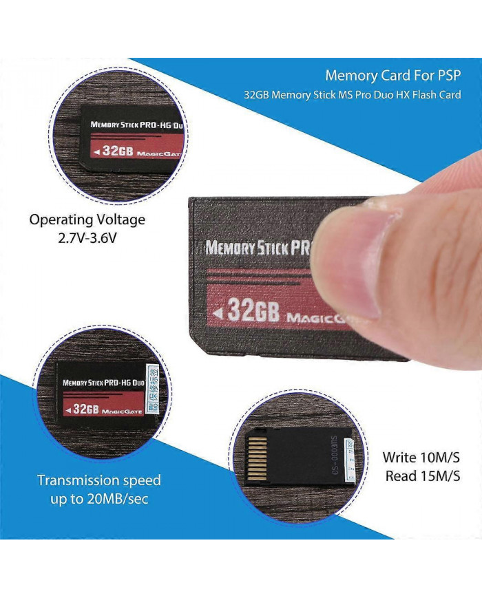 32 Go Memory Stick MS Pro Duo Carte Flash PSP Cybershot Caméra