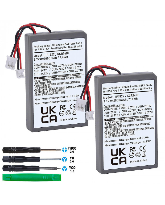 2x 2000mah Lip1522 Batterie pour Sony Ps4 Ps4 Pro Dualshock 4 Cuh-zct1e Cuh-zct1h Cuh-zct1u Cuh-zct2 Cuh-zct2u [...]