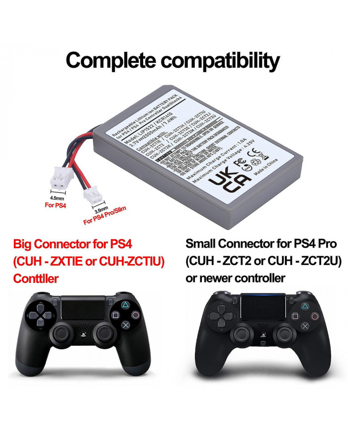 2x 2000mah Lip1522 Batterie pour Sony Ps4 Ps4 Pro Dualshock 4 Cuh-zct1e Cuh-zct1h Cuh-zct1u Cuh-zct2 Cuh-zct2u [...]