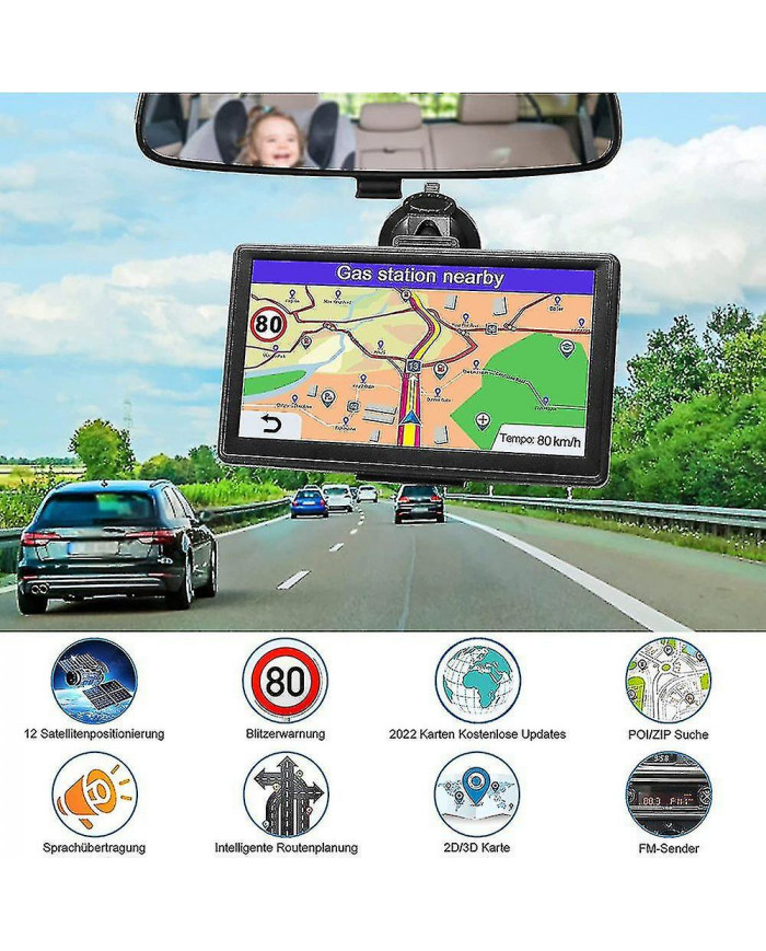 Dispositif de navigation Gps Navi pour voiture 2022 - Navigation pour voiture Voiture Camion Navi 7 pouces à vie [...]
