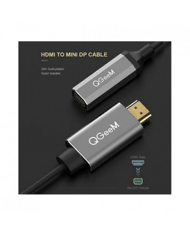QGeeM Compatible HDMI-compatible Câble adaptateur convertisseur DP simple vers mini UHD 4K@30Hz Plug and Play pour [...]