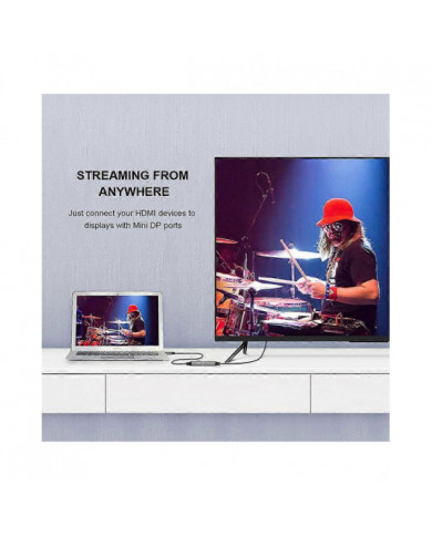 QGeeM Compatible HDMI-compatible Câble adaptateur convertisseur DP simple vers mini UHD 4K@30Hz Plug and Play pour [...]