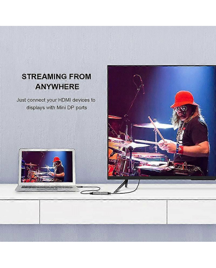 QGeeM Compatible HDMI-compatible Câble adaptateur convertisseur DP simple vers mini UHD 4K@30Hz Plug and Play pour [...]