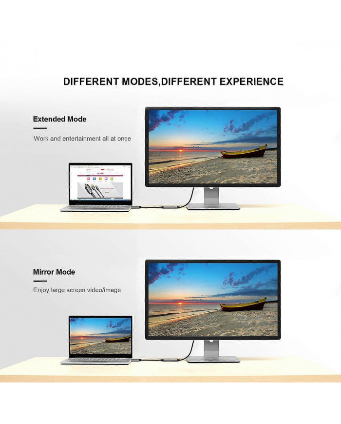 QGeeM Compatible HDMI-compatible Câble adaptateur convertisseur DP simple vers mini UHD 4K@30Hz Plug and Play pour [...]