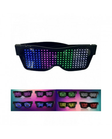 Lunettes LED Personnalisables BT LED Lunettes Coloré Lumière Lueur Lunettes DIY Messages 31 Animations 11 Pi