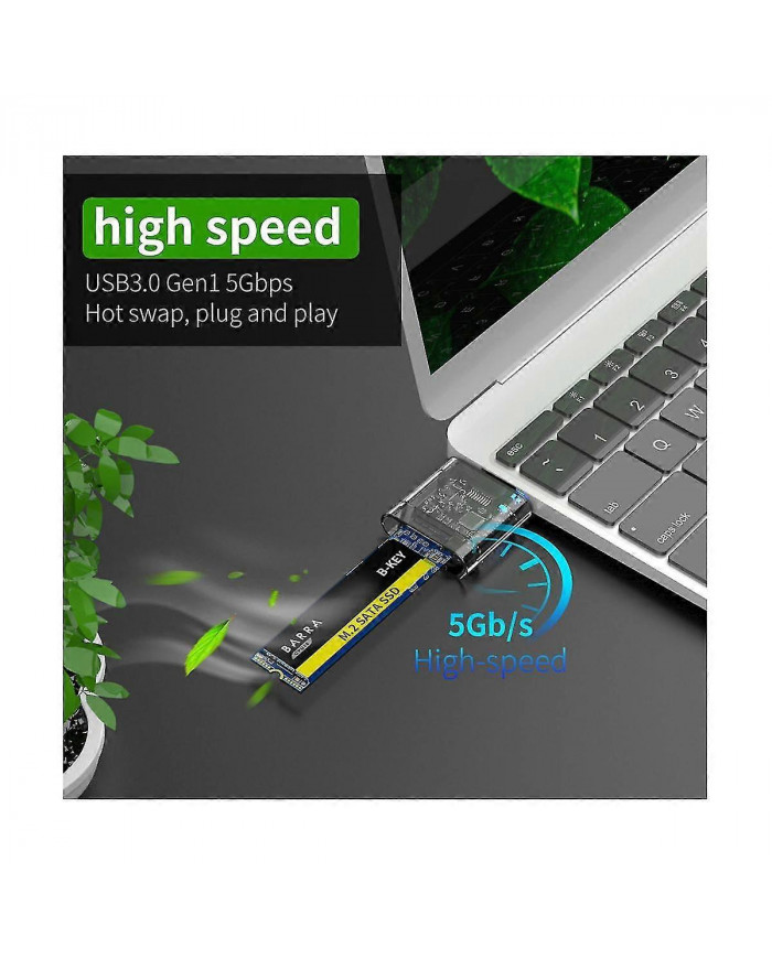 Boîtier SSD M2 M.2 vers USB 3.0 5Gbps Boîtier SSD haute vitesse pour SATA M.2 NGFF SSD 2242 2260 2280Mm Ca