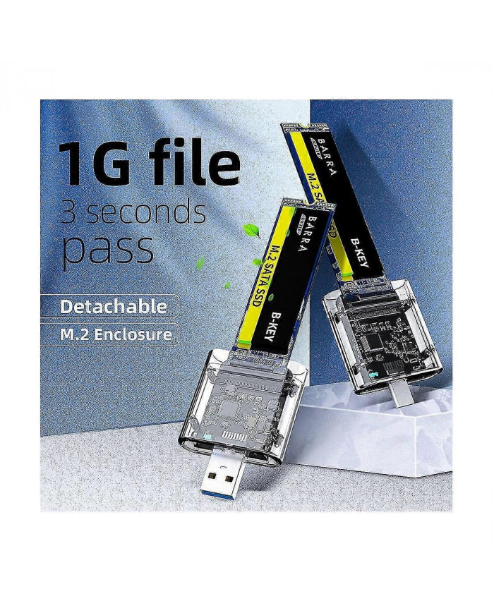 Boîtier SSD M2 M.2 vers USB 3.0 5Gbps Boîtier SSD haute vitesse pour SATA M.2 NGFF SSD 2242 2260 2280Mm Ca