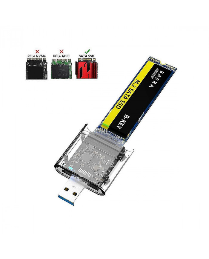 Boîtier SSD M2 M.2 vers USB 3.0 5Gbps Boîtier SSD haute vitesse pour SATA M.2 NGFF SSD 2242 2260 2280Mm Ca