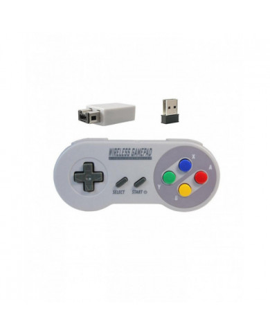 Contrôleur de jeu sans fil 2.4G Gamepad Joypad Joystick Compatible pour SNES Mini PC Windows NS Switch Bouton coloré