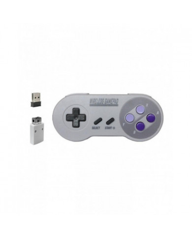 Contrôleur de jeu sans fil 2.4G Gamepad Joypad Joystick Compatible pour SNES Mini PC Windows NS Switch Bouton coloré