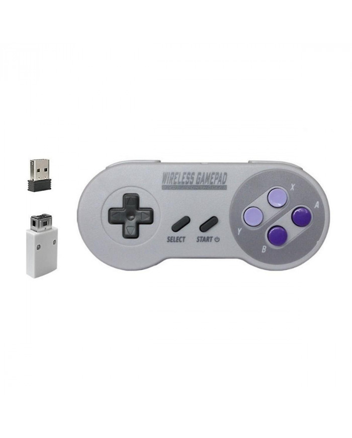 Contrôleur de jeu sans fil 2.4G Gamepad Joypad Joystick Compatible pour SNES Mini PC Windows NS Switch Bouton coloré