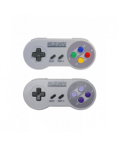 Contrôleur de jeu sans fil 2.4G Gamepad Joypad Joystick Compatible pour SNES Mini PC Windows NS Switch Bouton coloré