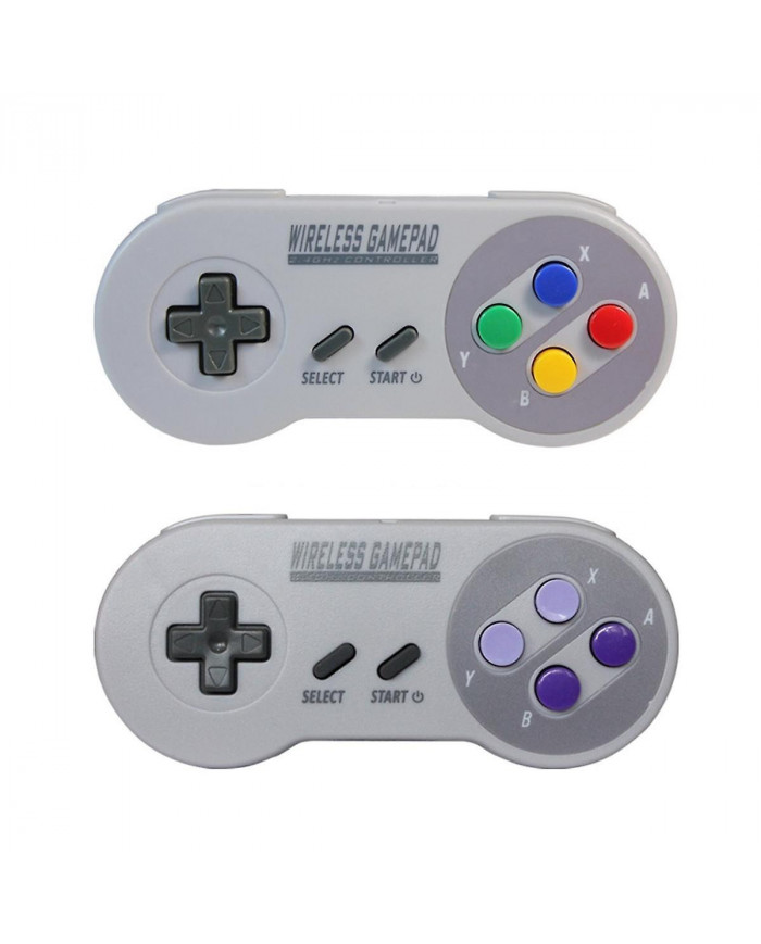 Contrôleur de jeu sans fil 2.4G Gamepad Joypad Joystick Compatible pour SNES Mini PC Windows NS Switch Bouton coloré