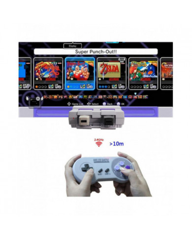 Contrôleur de jeu sans fil 2.4G Gamepad Joypad Joystick Compatible pour SNES Mini PC Windows NS Switch Bouton coloré