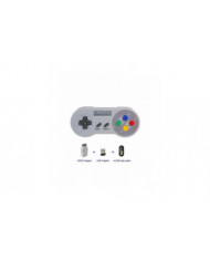 Contrôleur de jeu sans fil 2.4G Gamepad Joypad Joystick Compatible pour SNES Mini PC Windows NS Switch Bouton coloré